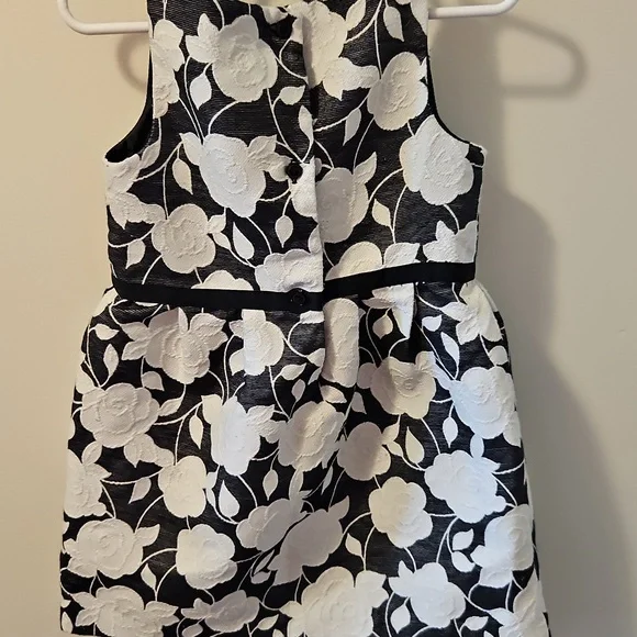 Janie and Jack Girls 3T Black & White Floral Jacquard Formal Dress - EUC - Picture 5 of 6